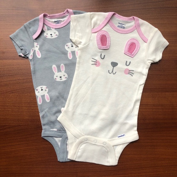 Gerber Other - Gerber Bunny Onesies - Set of 4